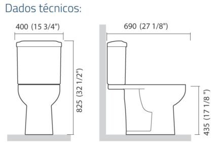 KIT BACIA IP94 + CAIXA ACOPLADA IC94 LUNA SPECIALE BRACA ICASA (IC94+IP91)