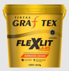 FLEXLIT FLEX PAREDE LAJES TELHAS BORRACHA LIQUIDA 18L GRAFFTEX IMPERMEABILIZANTE TÉRMICO