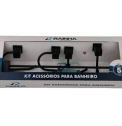 KIT QUADRADO ALUMINIO PRETO FOSCO RAINHA 5 PÇS 215494