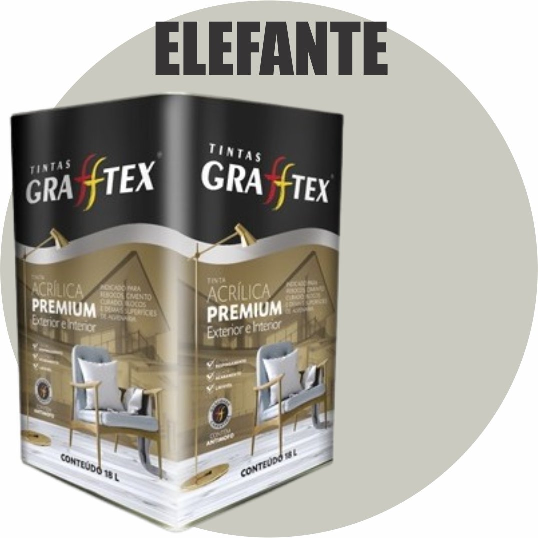 78f2f1f2-976f-4268-966e-ef3daaaa6a32 TINTA ACRILICA FOSCA PREMIUM INT/EXT 18L ELEFANTE GRAFFTEX