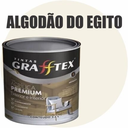 TINTA ACRILICA FOSCA PREMIUM INT/EXT 3,6L ALGODAO DO EGITO GRAFFTEX-