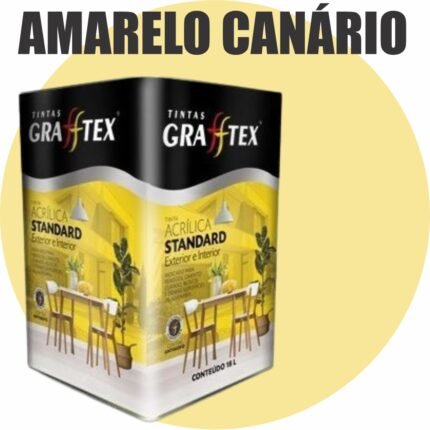 TINTA ACRILICA FOSCA STANDARD INT/EXT 18L AMARELO CANARIO GRAFFTEX