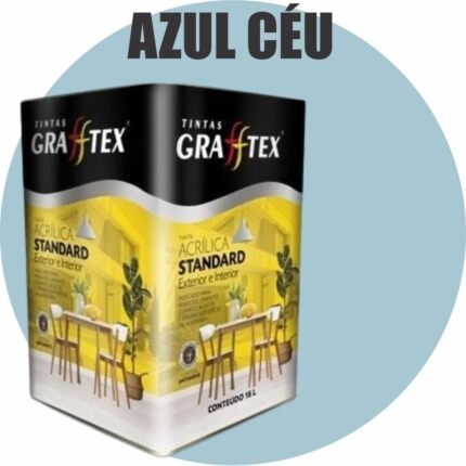 TINTA ACRILICA FOSCA STANDARD INT/EXT 18L AZUL CEU GRAFFTEX