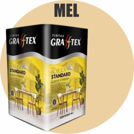 TINTA ACRILICA FOSCA STANDARD INT/EXT 18L MEL GRAFFTEX