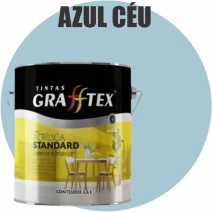 TINTA ACRILICA FOSCA STANDARD INT/EXT 3,6L AZUL CEU GRAFFTEX