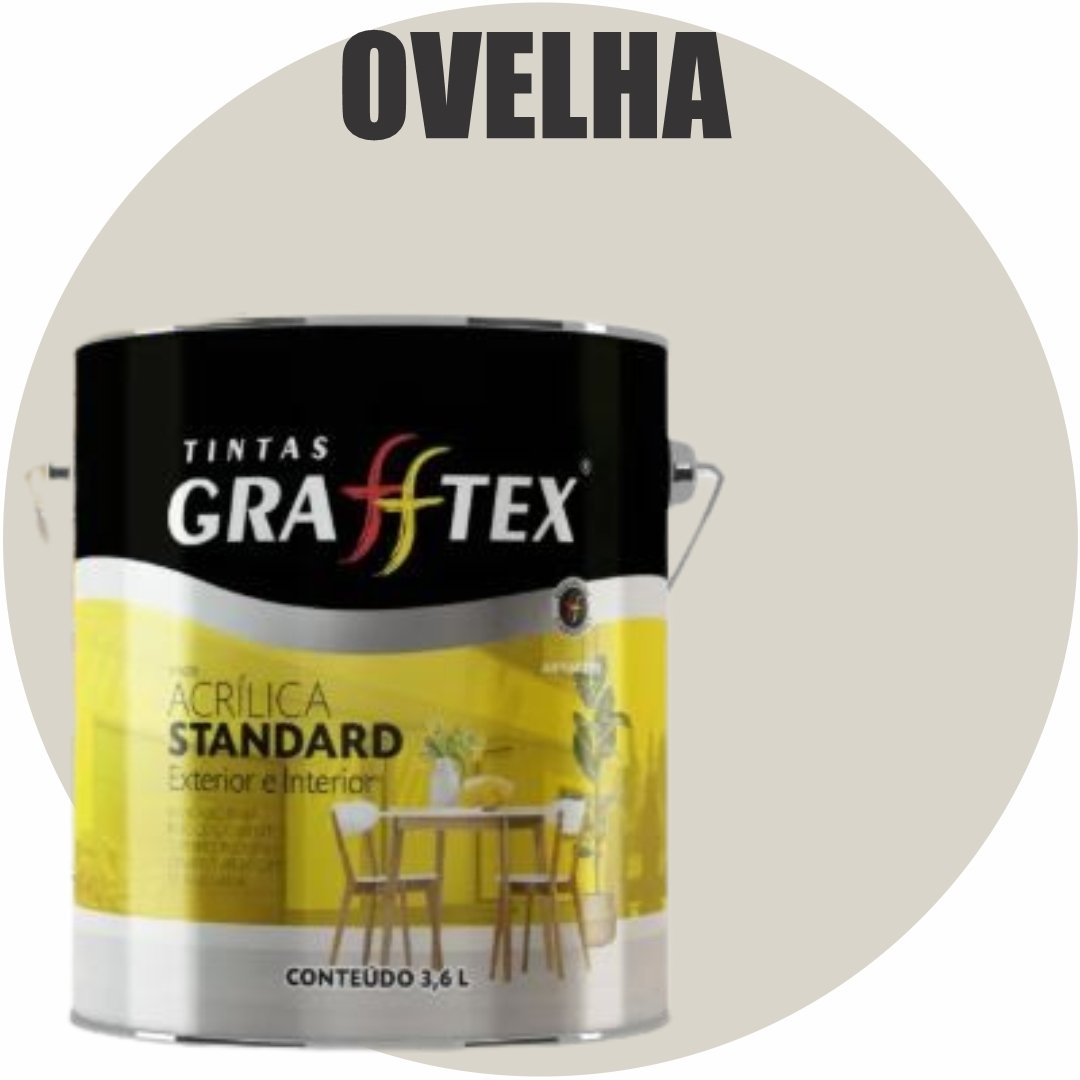2c7ecd17-c603-4845-a8a1-ea5d0b92eee8 TINTA ACRILICA FOSCA STANDARD INT/EXT 3,6L OVELHA GRAFFTEX