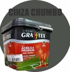 TINTA ACRILICA FOSCA PISOS E QUADRAS PREMIUM 3,6L CINZA CHUMBO GRAFFTEX-