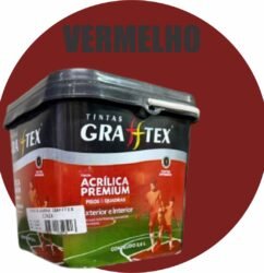 TINTA ACRILICA FOSCA PISOS E QUADRAS PREMIUM 3,6L VERMELHO GRAFFTEX