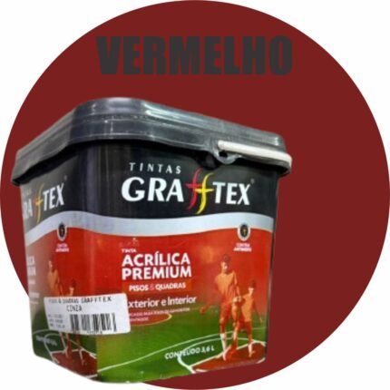 TINTA ACRILICA FOSCA PISOS E QUADRAS PREMIUM 3,6L VERMELHO GRAFFTEX