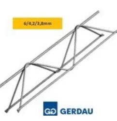 TRELIÇA REFORÇADA H8 6/4,2/4,2MM 6MT GERDAU #