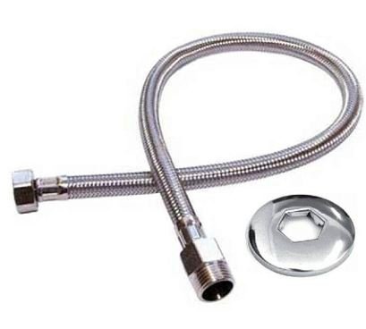 ENGATE FLEXIVEL INOX TRANÇADO 30CM 1/2" ULTRA METAIS