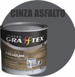 TINTA ACRILICA FOSCA PREMIUM INT/EXT 3,6L CINZA ASFALTO GRAFFTEX