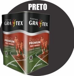 TINTA ACRILICA FOSCA PISOS E QUADRAS PREMIUM 18L PRETO GRAFFTEX-