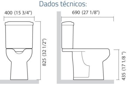 KIT BACIA LUNA MEDIC IP9400 + CAIXA ACOPLADA IC9400 BRANCA ICASA