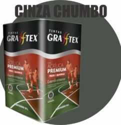 TINTA ACRILICA FOSCA PISOS E QUADRAS PREMIUM 18L CINZA CHUMBO GRAFFTEX-