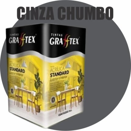 TINTA ACRILICA FOSCA STANDARD INT/EXT 18L CINZA CHUMBO GRAFFTEX