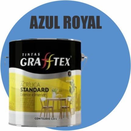 TINTA ACRILICA FOSCA STANDARD INT/EXT 3,6L AZUL ROYAL GRAFFTEX