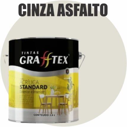 TINTA ACRILICA FOSCA STANDARD INT/EXT 3,6L CINZA ASFALTO GRAFFTEX