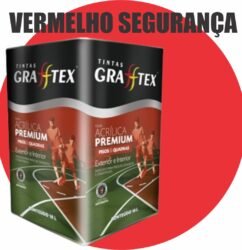 TINTA ACRILICA FOSCA PISOS E QUADRAS PREMIUM 18L VERMELHO SEGURANÇA GRAFFTEX