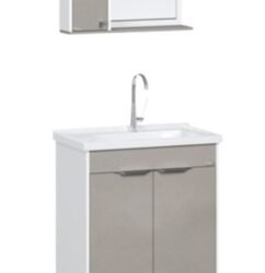 KIT GABINETE + ESPELHEIRA ROMA COM PÉS RORATTO