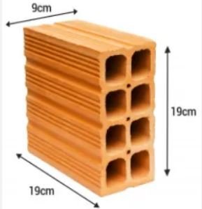 TIJOLO 8 FUROS 9X19X19CM SAPOPEMA MILHEIRO#