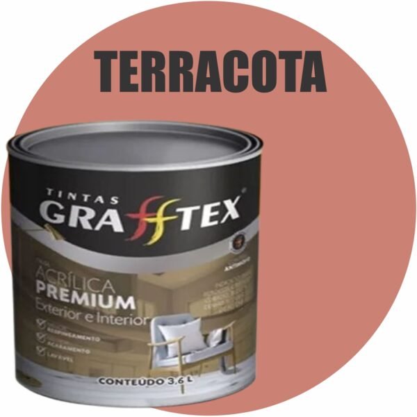 TINTA ACRILICA FOSCA PREMIUM INT/EXT 3,6L TERRRACOTA GRAFFTEX