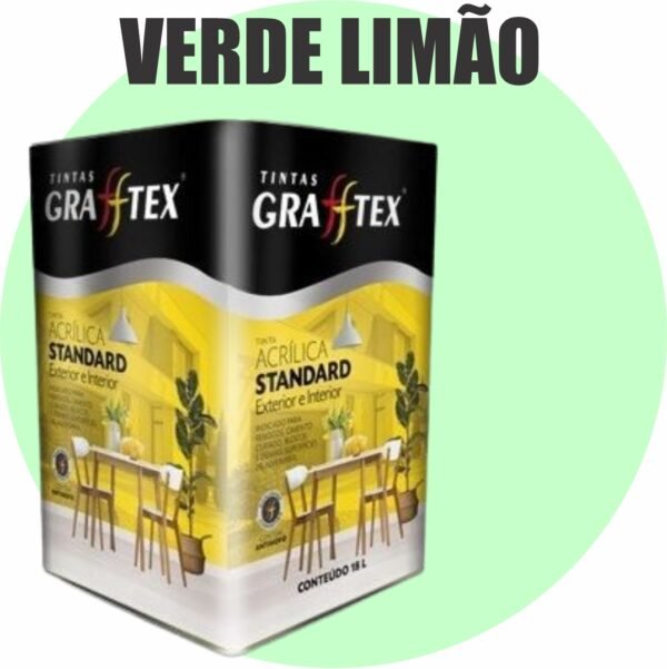 TINTA ACRILICA FOSCA STANDARD INT/EXT 18L VERDE LIMAO GRAFFTEX
