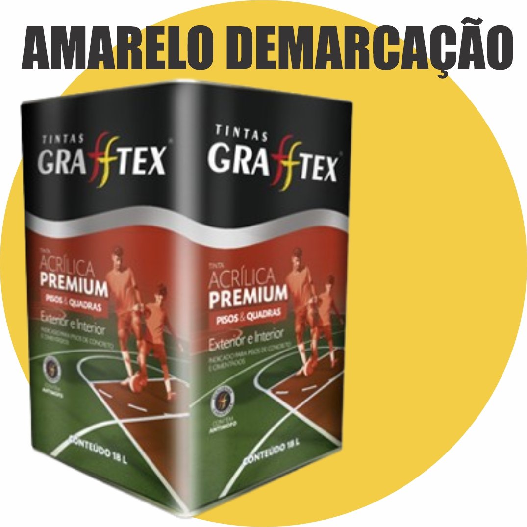 a0f2f073-0606-4c34-b6c8-4f93763c002d TINTA ACRILICA FOSCA PISOS E QUADRAS PREMIUM 18L AMARELO DEMARCAÇAO GRAFFTEX
