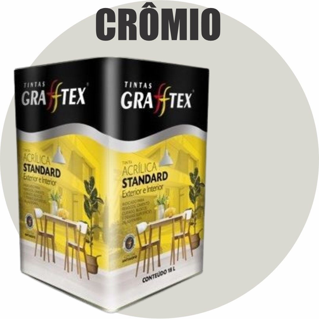 d17d9a59-b154-4162-b304-1893d72cd679 TINTA ACRILICA FOSCA STANDARD INT/EXT 18L CROMIO GRAFFTEX-