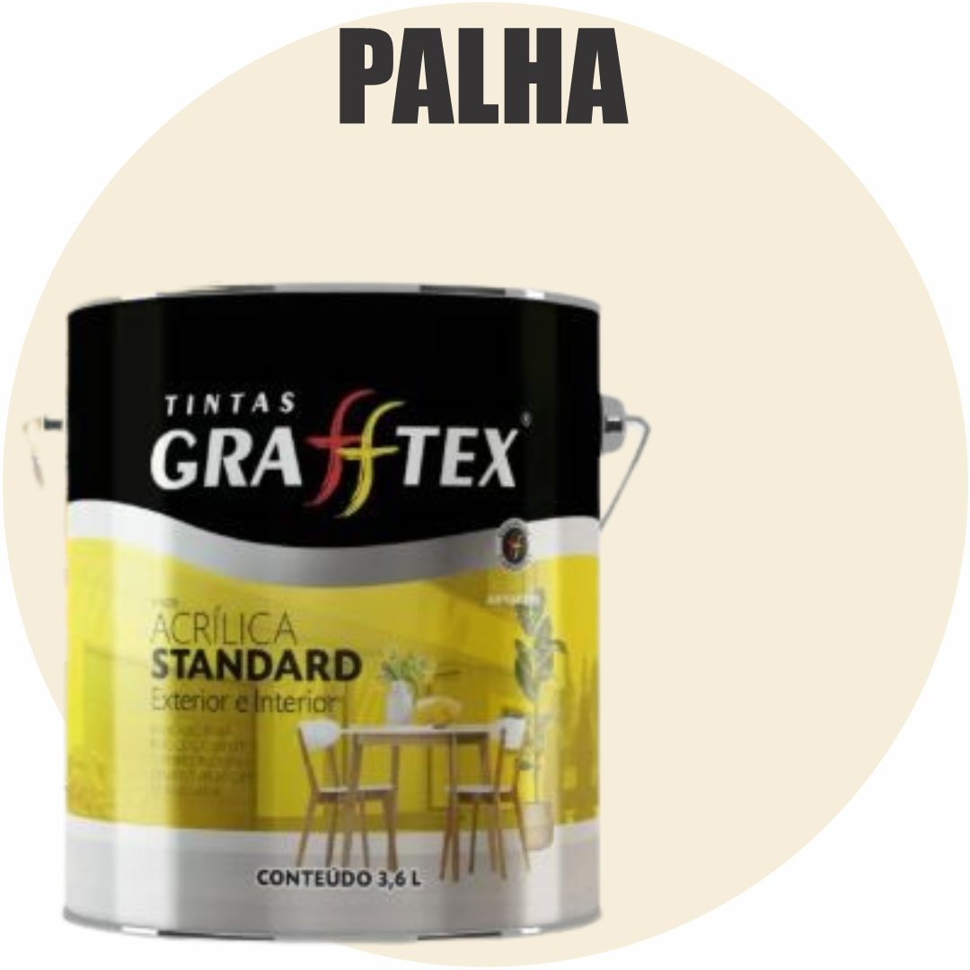 723a4288-51fb-4705-847c-84cf183ee868 TINTA ACRILICA FOSCA STANDARD INT/EXT 3,6L PALHA GRAFFTEX-