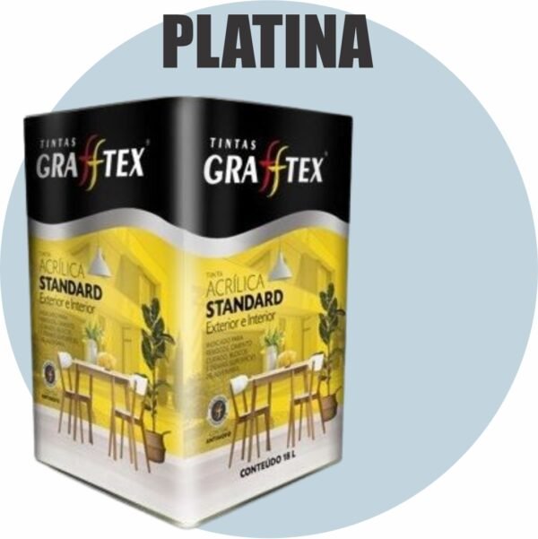 TINTA ACRILICA FOSCA STANDARD INT/EXT 18L PLATINA GRAFFTEX
