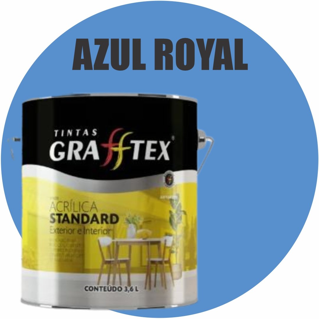01e30a96-0317-4cf9-9abb-c5fc7598807f TINTA ACRILICA FOSCA STANDARD INT/EXT 3,6L AZUL ROYAL GRAFFTEX
