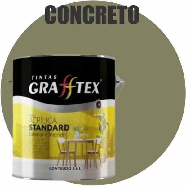 TINTA ACRILICA FOSCA STANDARD INT/EXT 3,6L CONCRETO GRAFFTEX