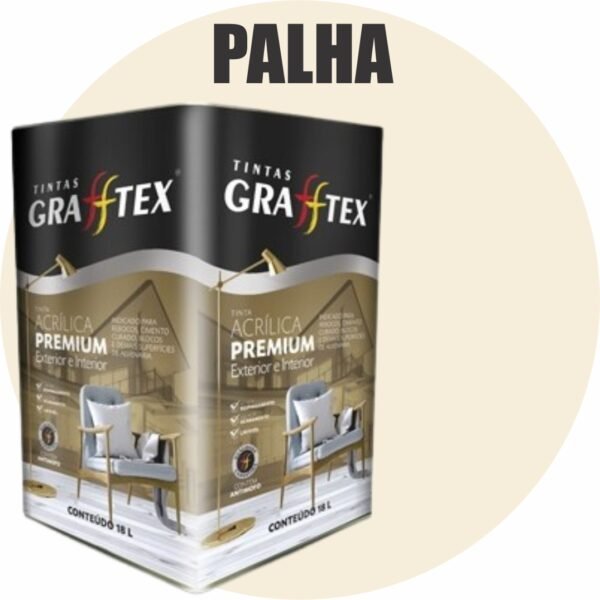TINTA ACRILICA FOSCA PREMIUM INT/EXT 18L PALHA GRAFFTEX-