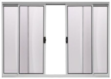VITRO ALUMINIO 4FOLHAS MOD BRANCO C/VIDRO S/GRADE 100X200 JP (ENC)