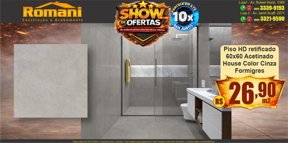 GR_piso hd retificado acetinado house color cinza FORMIGRES SHOW DE OFERTAS promocao oferta barato