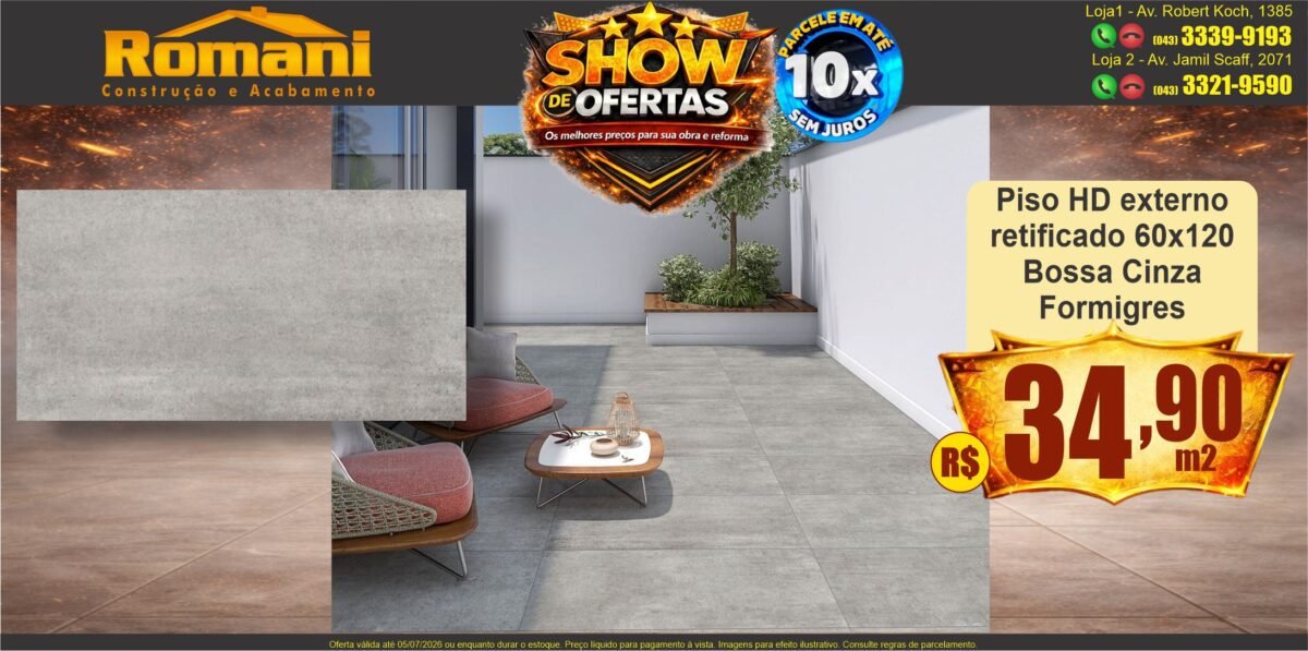 gr_piso externo granilhado 60x120 cimenticio hd retificado bossa cinza FORMIGRES SHOW DE OFERTAS promocao oferta barato