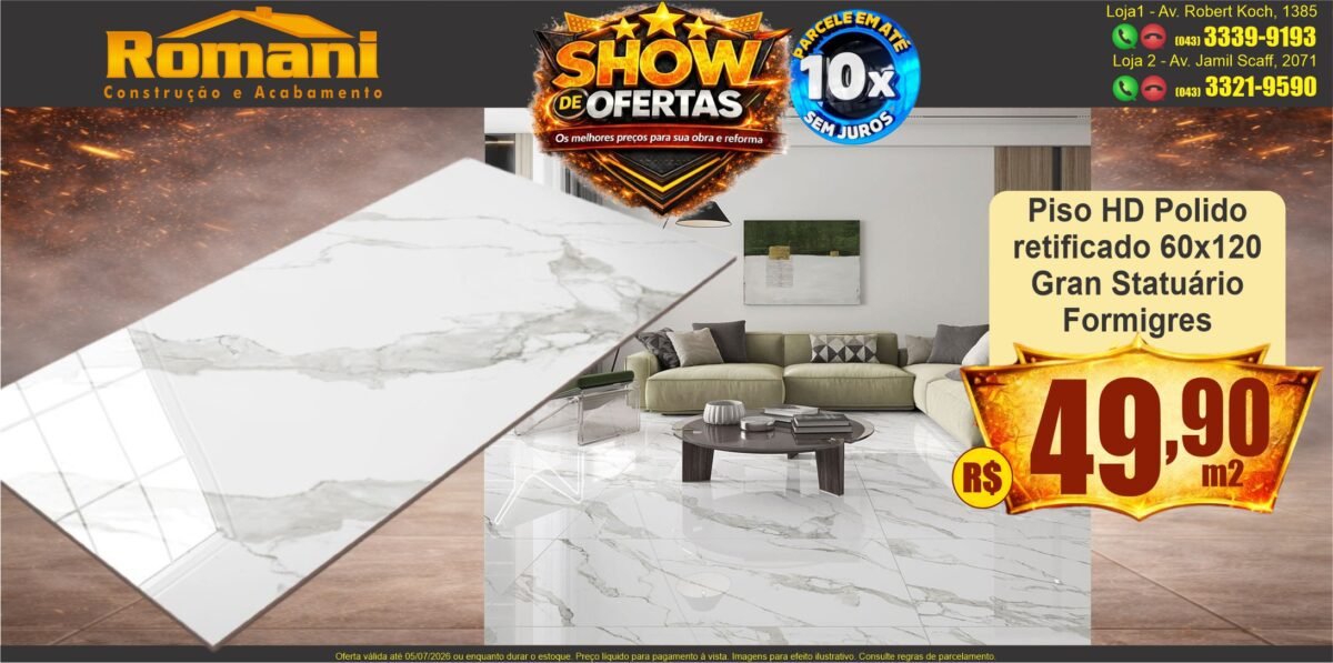 gr_piso retificado polido HD 60x120 grande formato statuario gran formigres SHOW DE OFERTAS promocao oferta