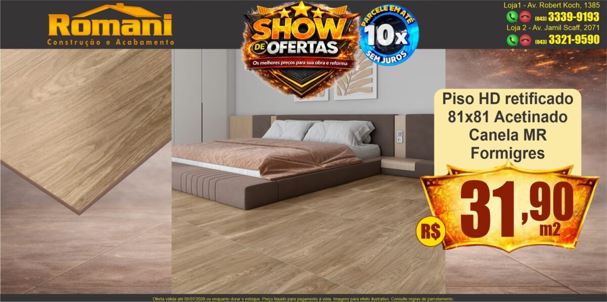 grpiso dh retificado amadeirado madeira canela mr 81x81 acetinado FORMIGRES SHOW DE OFERTAS promocao oferta barato
