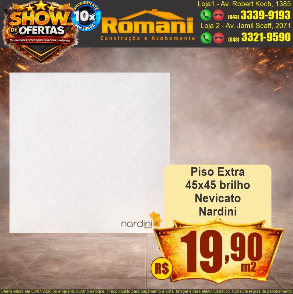 piso extra 45x45 branco nevicato promocao oferta barato