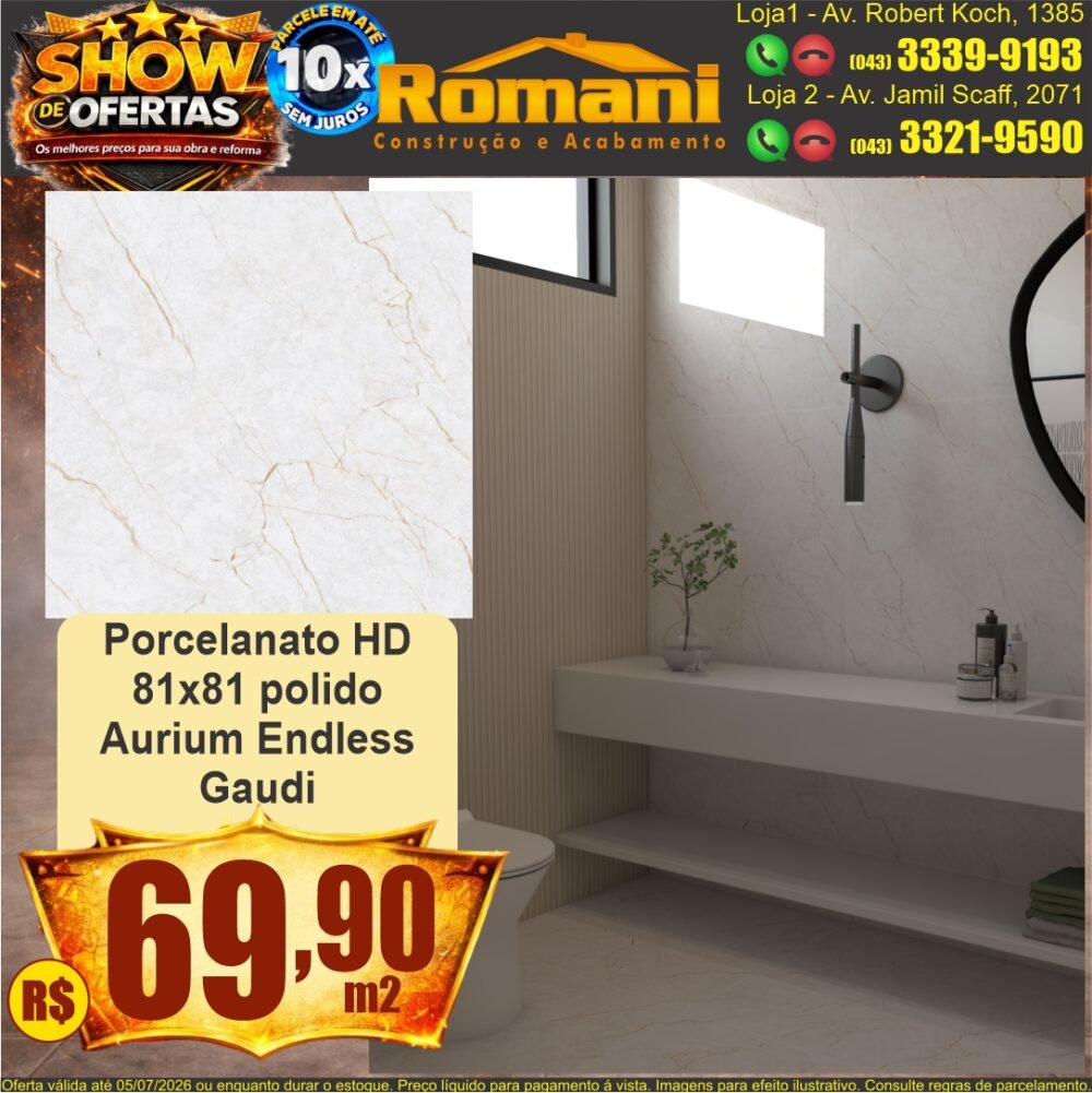 porcelando aurium endless polido 81x81 gaudi show de oferta promocao barato romani