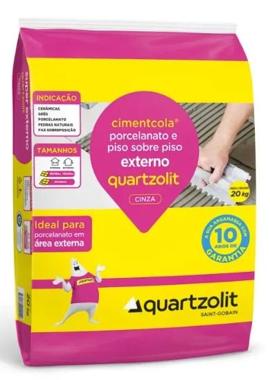 ARGAMASSA PORCELANTO E PISOXPISO EXTERNA CINZA 20KG QUARTZOLIT#