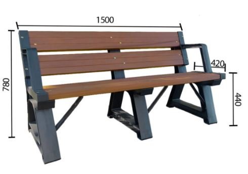 BANCO JARDIM 1,5MTS JATOBA MADEIRA PLAST IN BRASIL