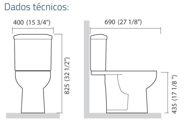 KIT BACIA IP94 + CAIXA ACOPLADA IC94 LUNA SPECIALE BRACA ICASA (IC94+IP91)