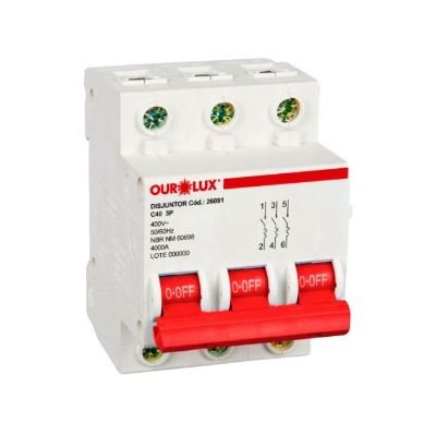 DISJUNTOR DIN TRIP 3X40A (C) OUROLUX 26091