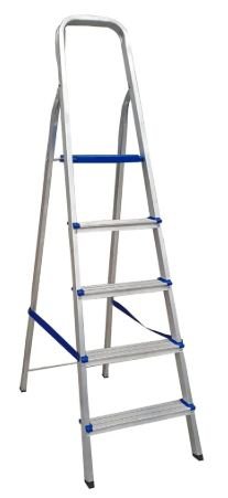ESCADA DOMESTICA ALUMINIO 5 DEGRAUS REAL