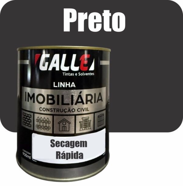 ESMALTE SINTETICO SECAGEM RAPIDA BRILHANTE 0,9L PRETO GALLE
