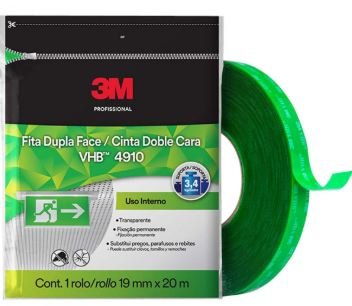 FITA DUPLA VHB FACE 19MMX20M 4910 PROFISSIONAL 3M
