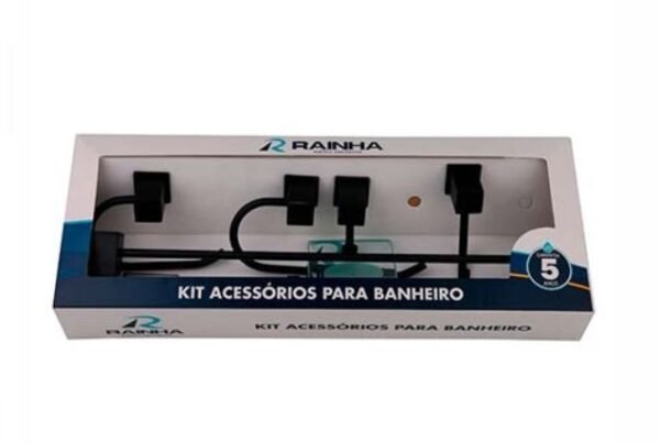 KIT SEMI LUXO SQUARE PRETO FOSCO INOX RAINHA 214551