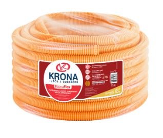 ELETRODUTO CORRUGADO LARANJA ROLO 50M 3/4" (25MM) KRONA#